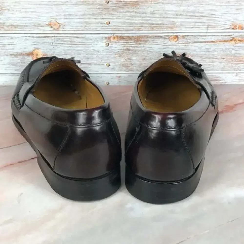 Cole Haan Pinch Tassel Loafers Mahogany Leather size 9